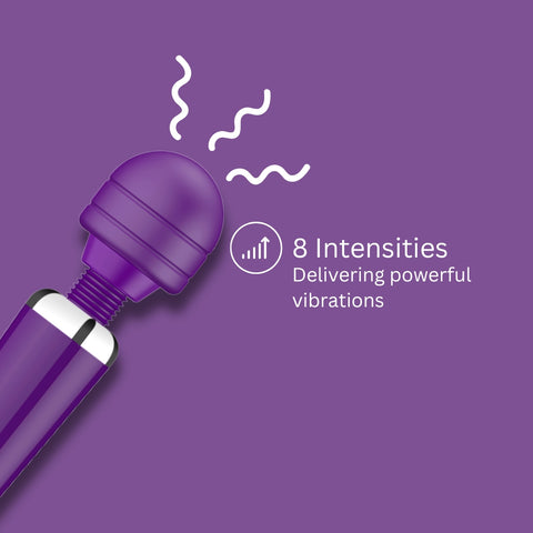 Loving Joy Rechargeable Magic Wand Vibrator (Purple) – 20 Modes Vibrator Electric Massager