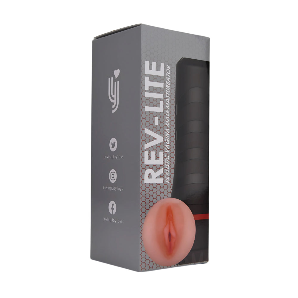 Rev-Lite Realistic Vagina Male Masturbator (7 Inch Insertable) – Textured Sleeve Masturbator Strokers - Manual