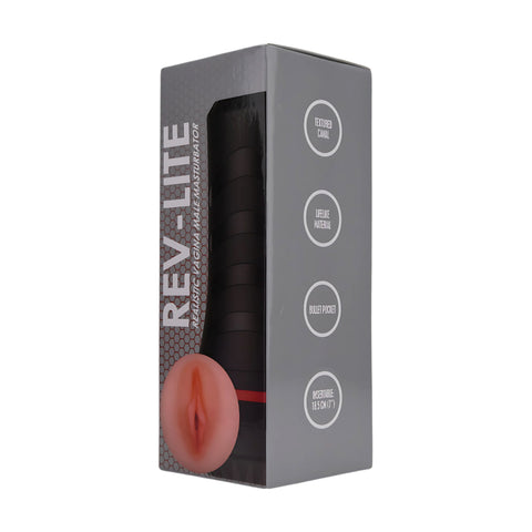 Rev-Lite Realistic Vagina Male Masturbator (7 Inch Insertable) – Textured Sleeve Masturbator Strokers - Manual