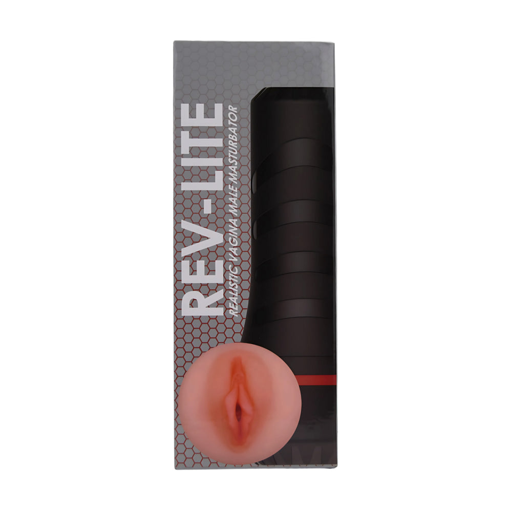 Rev-Lite Realistic Vagina Male Masturbator (7 Inch Insertable) – Textured Sleeve Masturbator Strokers - Manual