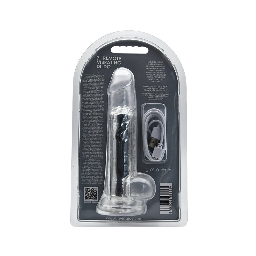 Loving Joy 7 Inch Vibrating Dildo (Transparent) – Remote-Controlled Dildo 7.5 Inch Length 1.4 Inch Diameter > Vibrators > Realistic Vibrators