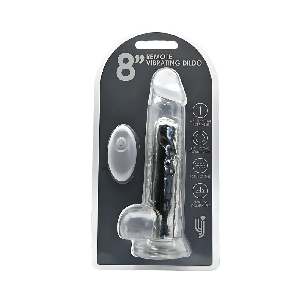 Loving Joy 8.5 Inch Transparent Remote-Controlled Vibrating Dildo 1.5 Inch Diameter – Realistic Dildo DONGS Vibrating