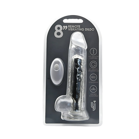 Loving Joy 8.5 Inch Transparent Remote-Controlled Vibrating Dildo 1.5 Inch Diameter – Realistic Dildo DONGS Vibrating