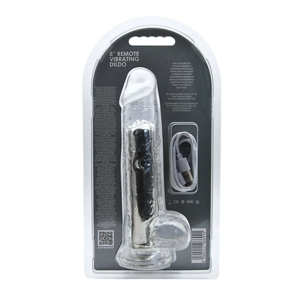 Loving Joy 8.5 Inch Transparent Remote-Controlled Vibrating Dildo 1.5 Inch Diameter – Realistic Dildo DONGS Vibrating