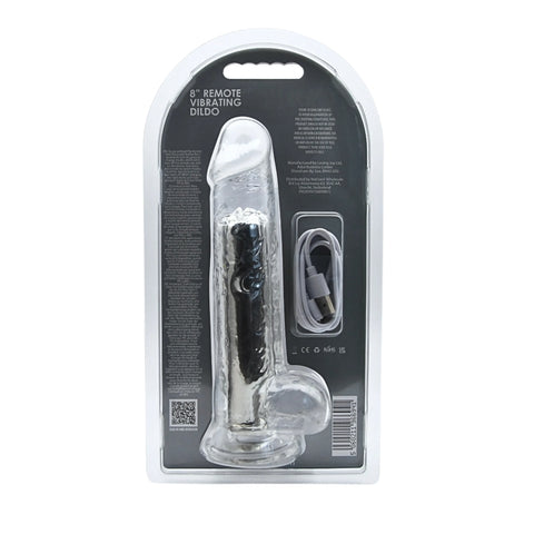 Loving Joy 8.5 Inch Transparent Remote-Controlled Vibrating Dildo 1.5 Inch Diameter – Realistic Dildo DONGS Vibrating