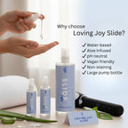 Loving Joy Slide Water-Based Lubricant (500ml) – Aloe Infused Vegan Friendly Intimate Lubricant > Lube > Water Based