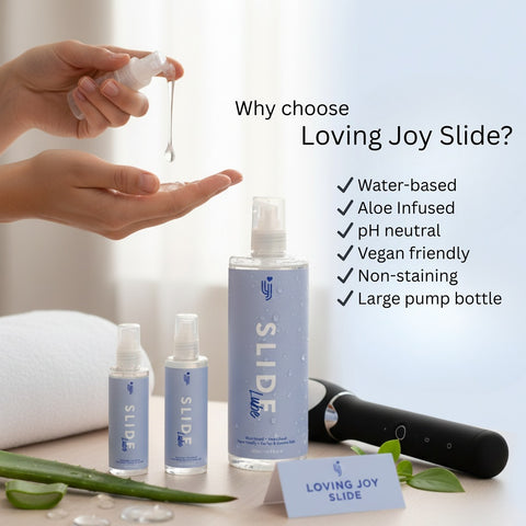 Loving Joy Slide Water-Based Lubricant (500ml) – Aloe Infused Vegan Friendly Intimate Lubricant Water Based Lube