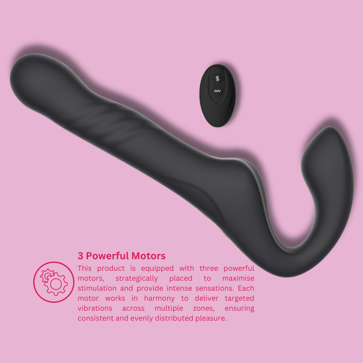 Mina Surge (Waterproof) Remote-Controlled Thrusting and Vibrating Strapless Strap-On - Silicone - 9.37 Inches Total Length > Realistic Dildos and Vibes > Strapless Strap Ons
