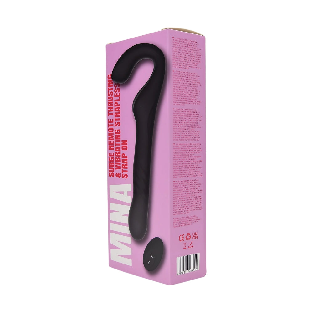 Mina Surge (Waterproof) Remote-Controlled Thrusting and Vibrating Strapless Strap-On - Silicone - 9.37 Inches > Dildos > Strapless Strap Ons
