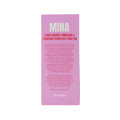 Mina Surge (Waterproof) Remote-Controlled Thrusting and Vibrating Strapless Strap-On - Silicone - 9.37 Inches Total Length > Realistic Dildos and Vibes > Strapless Strap Ons