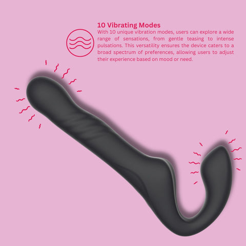 Mina Surge (Waterproof) Remote-Controlled Thrusting and Vibrating Strapless Strap-On - Silicone - 9.37 Inches Total Length > Realistic Dildos and Vibes > Strapless Strap Ons