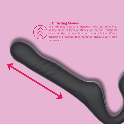 Mina Surge (Waterproof) Remote-Controlled Thrusting and Vibrating Strapless Strap-On - Silicone - 9.37 Inches Total Length > Realistic Dildos and Vibes > Strapless Strap Ons