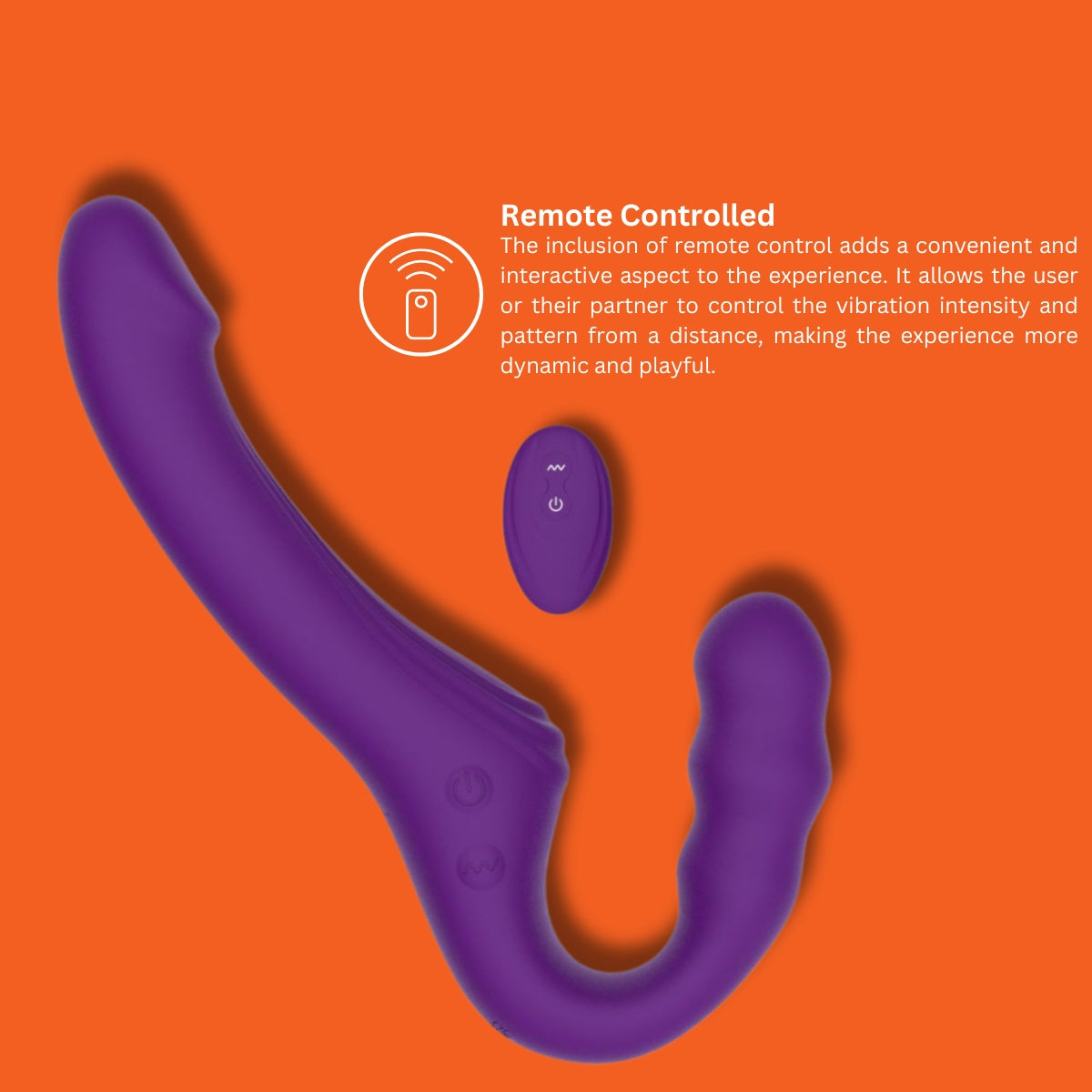 Mina Echo (Waterproof) Remote-Controlled Strapless Strap-On Vibrator 9.5 Inches Length 1.27 Inches Diameter > Realistic Dildos and Vibes > Strapless Strap Ons