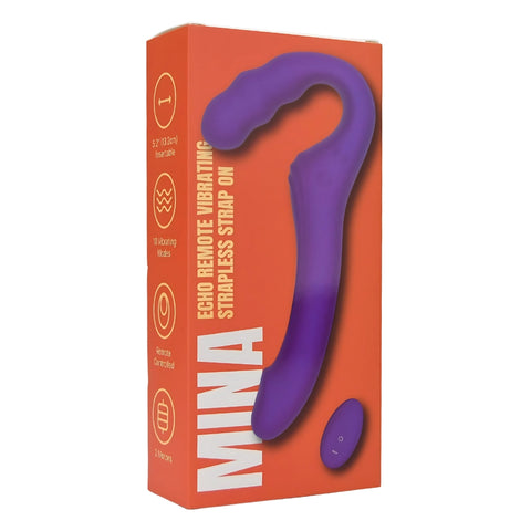 Mina Echo (Waterproof) Remote-Controlled Strapless Strap-On Vibrator 9.5 Inches Length 1.27 Inches Diameter > Realistic Dildos and Vibes > Strapless Strap Ons