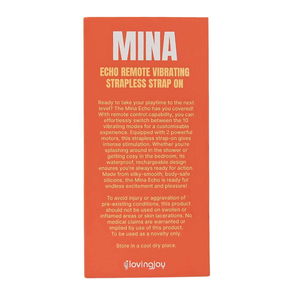 Mina Echo (Waterproof) Remote-Controlled Strapless Strap-On Vibrator 9.5 Inches Length 1.27 Inches Diameter > Dildos > Strapless Strap Ons