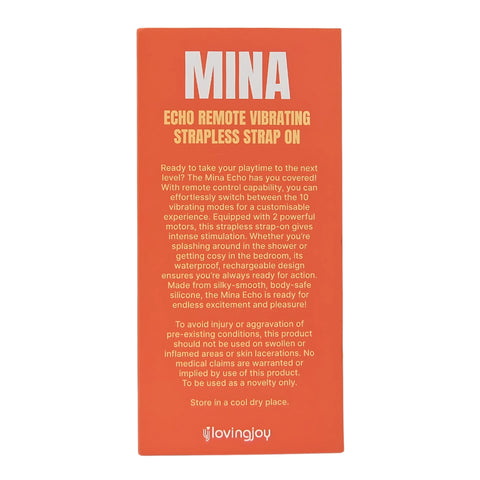 Mina Echo (Waterproof) Remote-Controlled Strapless Strap-On Vibrator 9.5 Inches Length 1.27 Inches Diameter > Realistic Dildos and Vibes > Strapless Strap Ons