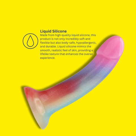 Mina Iridescent Silicone Dildo – Luxury 7 Inch Silicone Dildo With Suction Cup Base Dongs Neutral