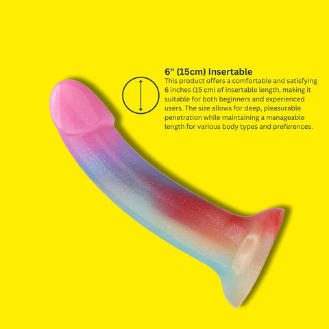 Mina Iridescent Silicone Dildo – Luxury 7 Inch Silicone Dildo With Suction Cup Base Dongs Neutral