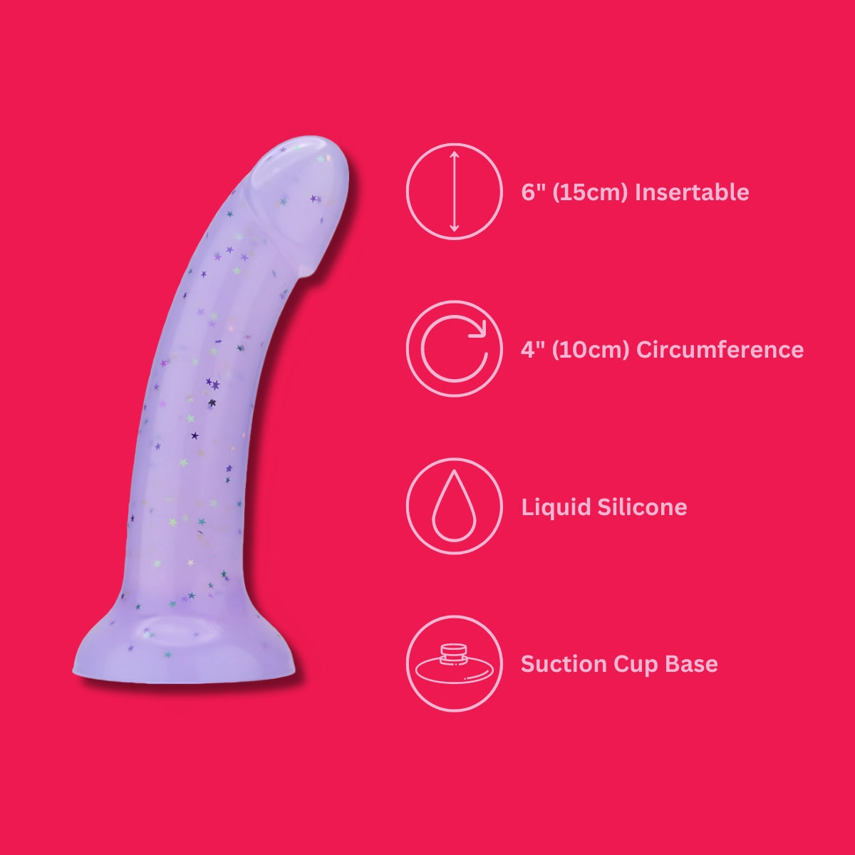 Mina Starlight Silicone Dildo 7 Inches Length 4.5 Inches Diameter – Silicone Dildo Secondary image