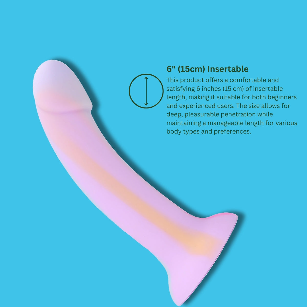 Mina Taro Silicone Dildo (Glow in the Dark) – Liquid Silicone 7 Inch Dildo 4.5 Inch Diameter Dongs Neutral