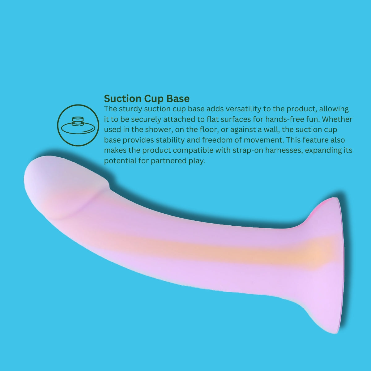 Mina Taro Silicone Dildo (Glow in the Dark) – Liquid Silicone 7 Inch Dildo 4.5 Inch Diameter > Dildos > Neutral Dildos