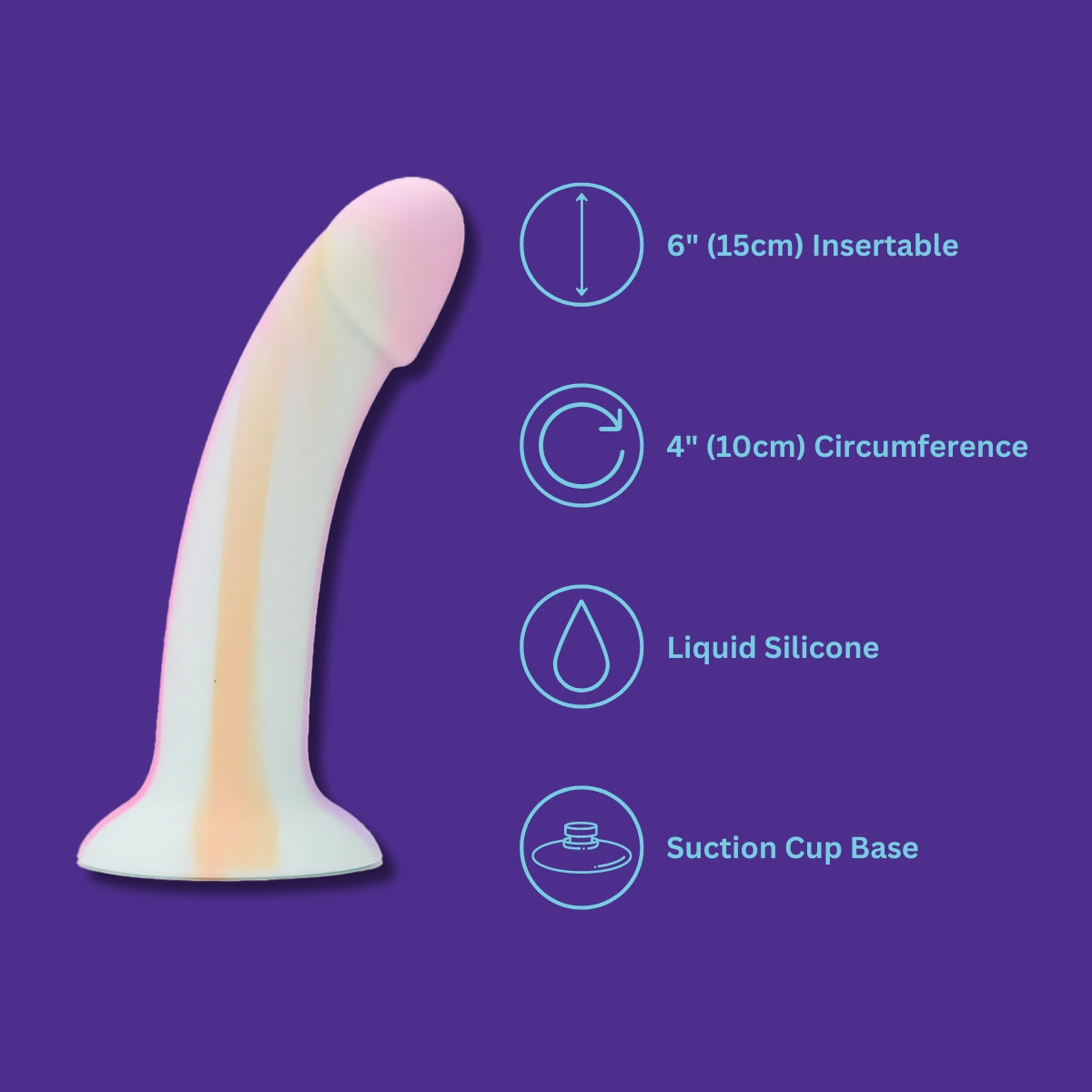 Mina Minty (Glow in the Dark) Silicone Dildo 7 Inches Length 4.5 Inches Diameter Dongs Neutral