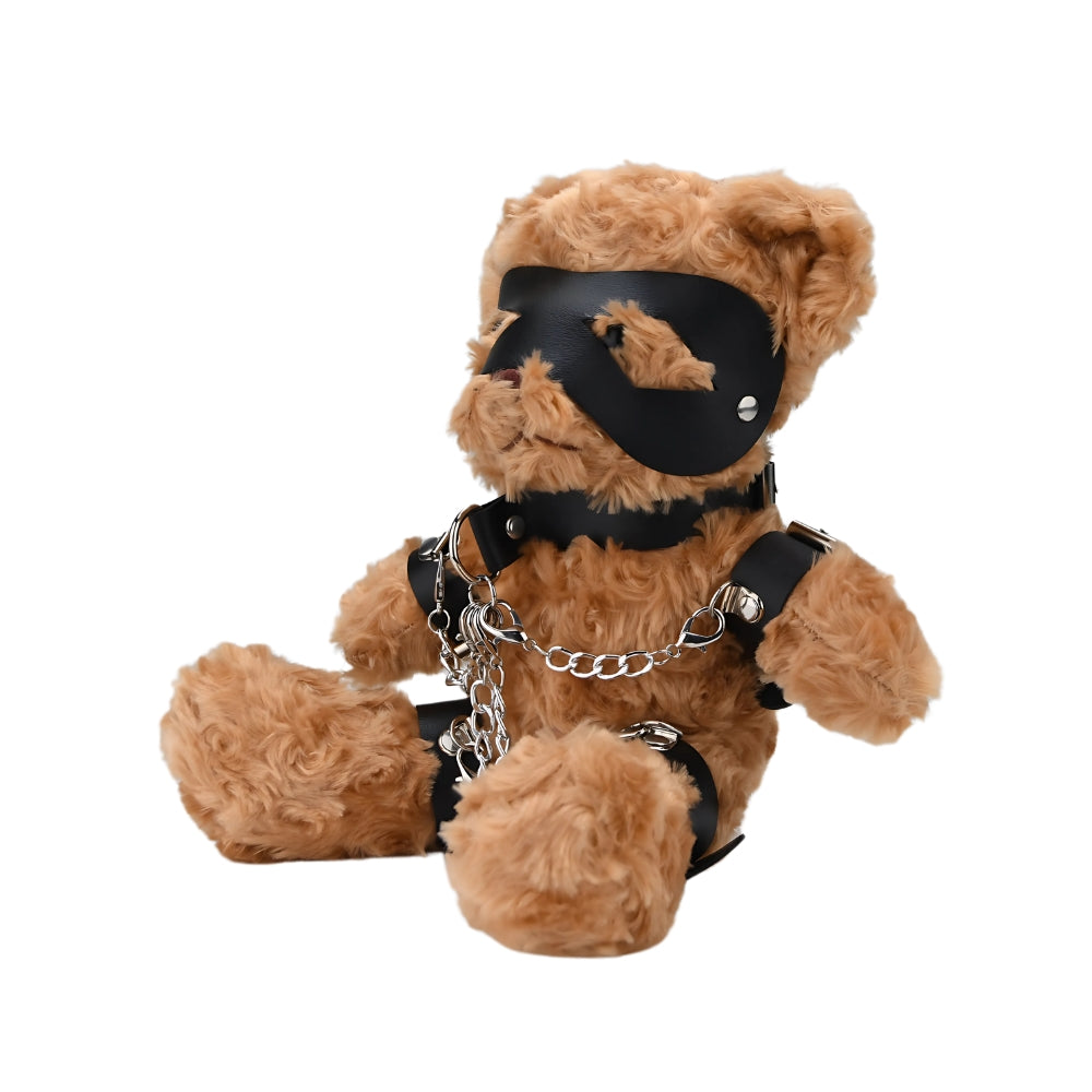 Bound to Please Bondage Bear – Plush Bear with Faux Leather Bondage Gear Accessory Plush Toy > Novelties > Gag Gifts