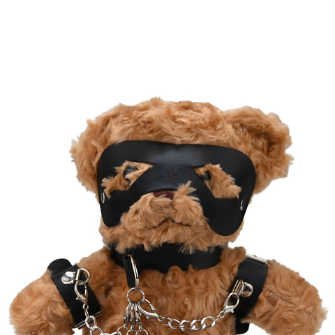 Bound to Please Bondage Bear – Plush Bear with Faux Leather Bondage Gear Accessory Plush Toy Gifts