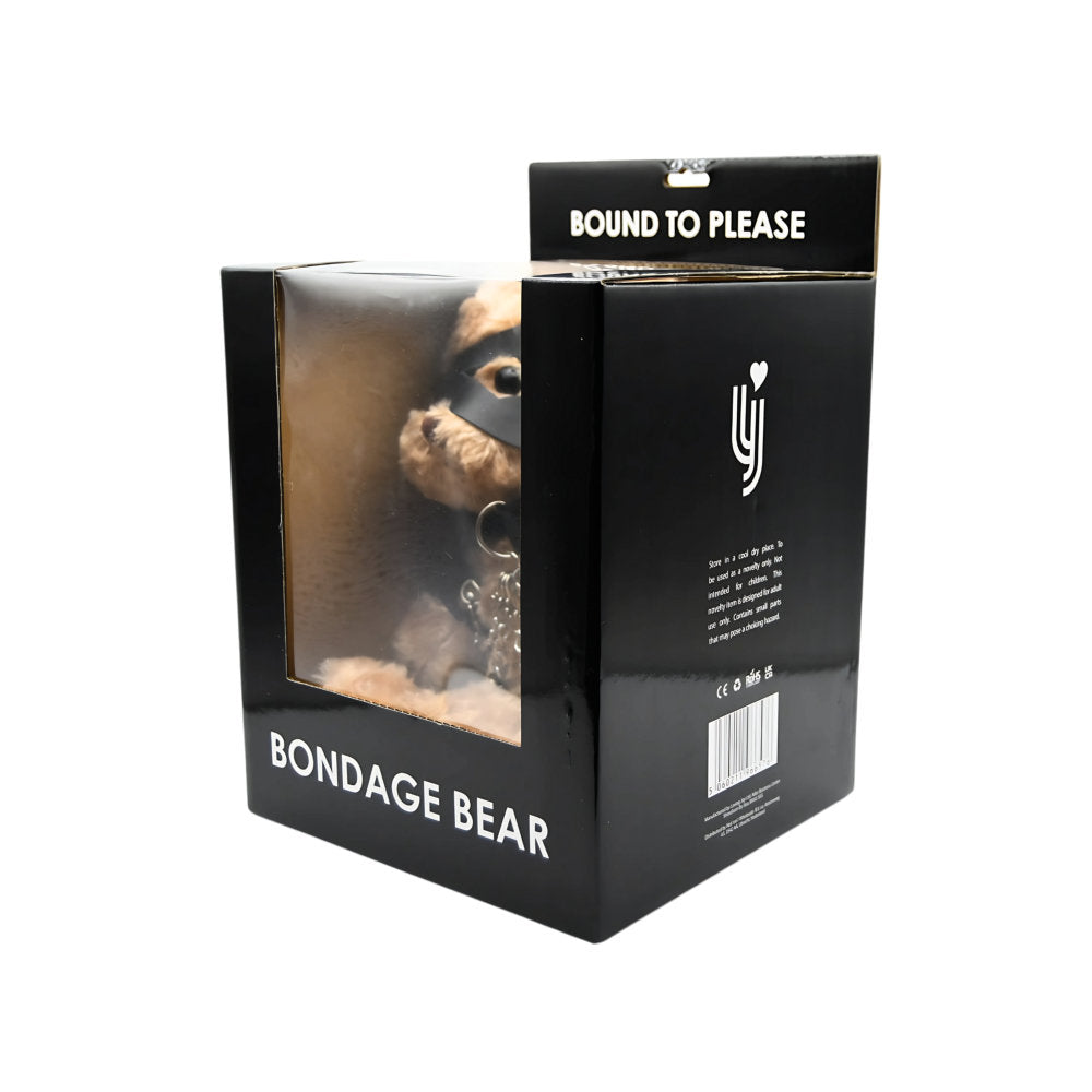 Bound to Please Bondage Bear – Plush Bear with Faux Leather Bondage Gear Accessory Plush Toy > Novelties > Gag Gifts