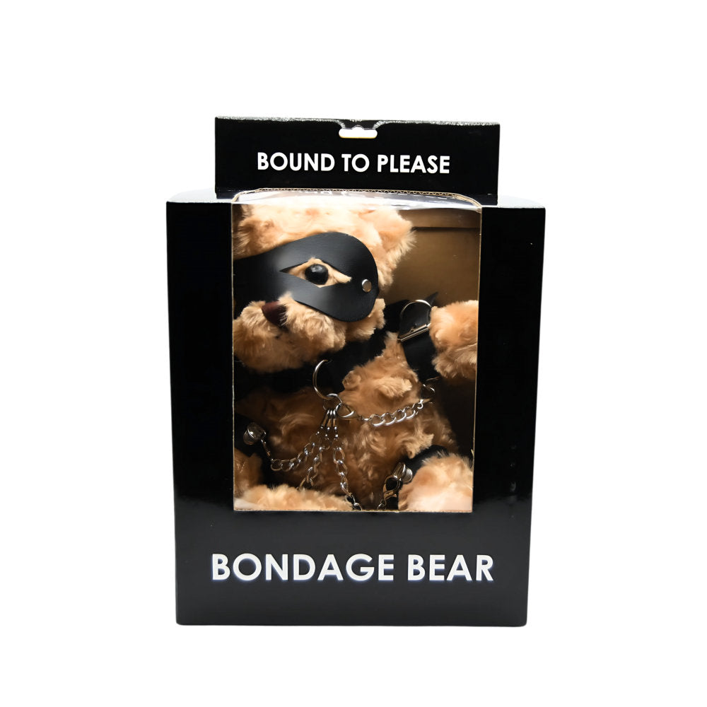 Bound to Please Bondage Bear – Plush Bear with Faux Leather Bondage Gear Accessory Plush Toy Gifts