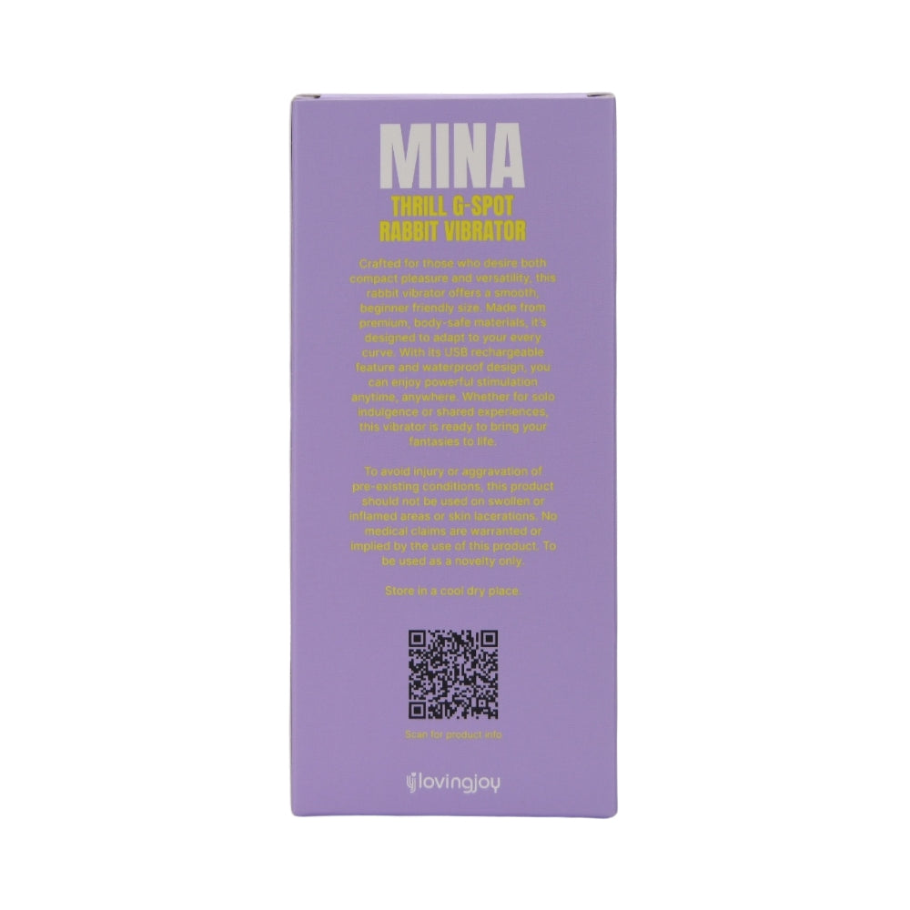 Mina Thrill (Silicone) – Waterproof USB Rechargeable Beginner-Friendly G-Spot Rabbit Vibrator 4 Inch Insertable Length VIBRATORS-RABBIT
