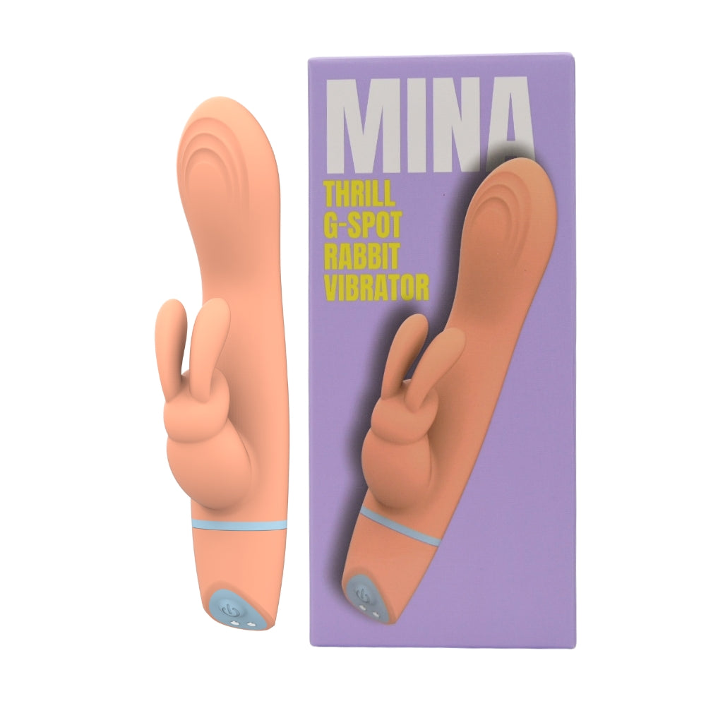 Mina Thrill (Silicone) – Waterproof USB Rechargeable Beginner-Friendly G-Spot Rabbit Vibrator 4 Inch Insertable Length VIBRATORS-RABBIT