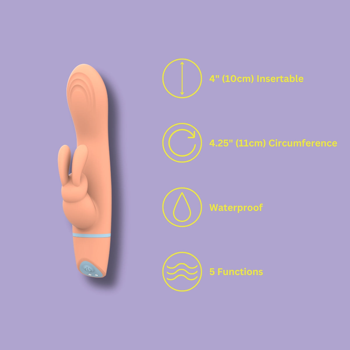 Mina Thrill (Silicone) – Waterproof USB Rechargeable Beginner-Friendly G-Spot Rabbit Vibrator 4 Inch Insertable Length VIBRATORS-RABBIT