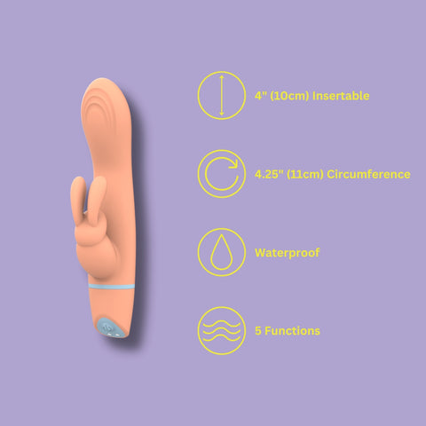 Mina Thrill (Silicone) – Waterproof USB Rechargeable Beginner-Friendly G-Spot Rabbit Vibrator 4 Inch Insertable Length VIBRATORS-RABBIT