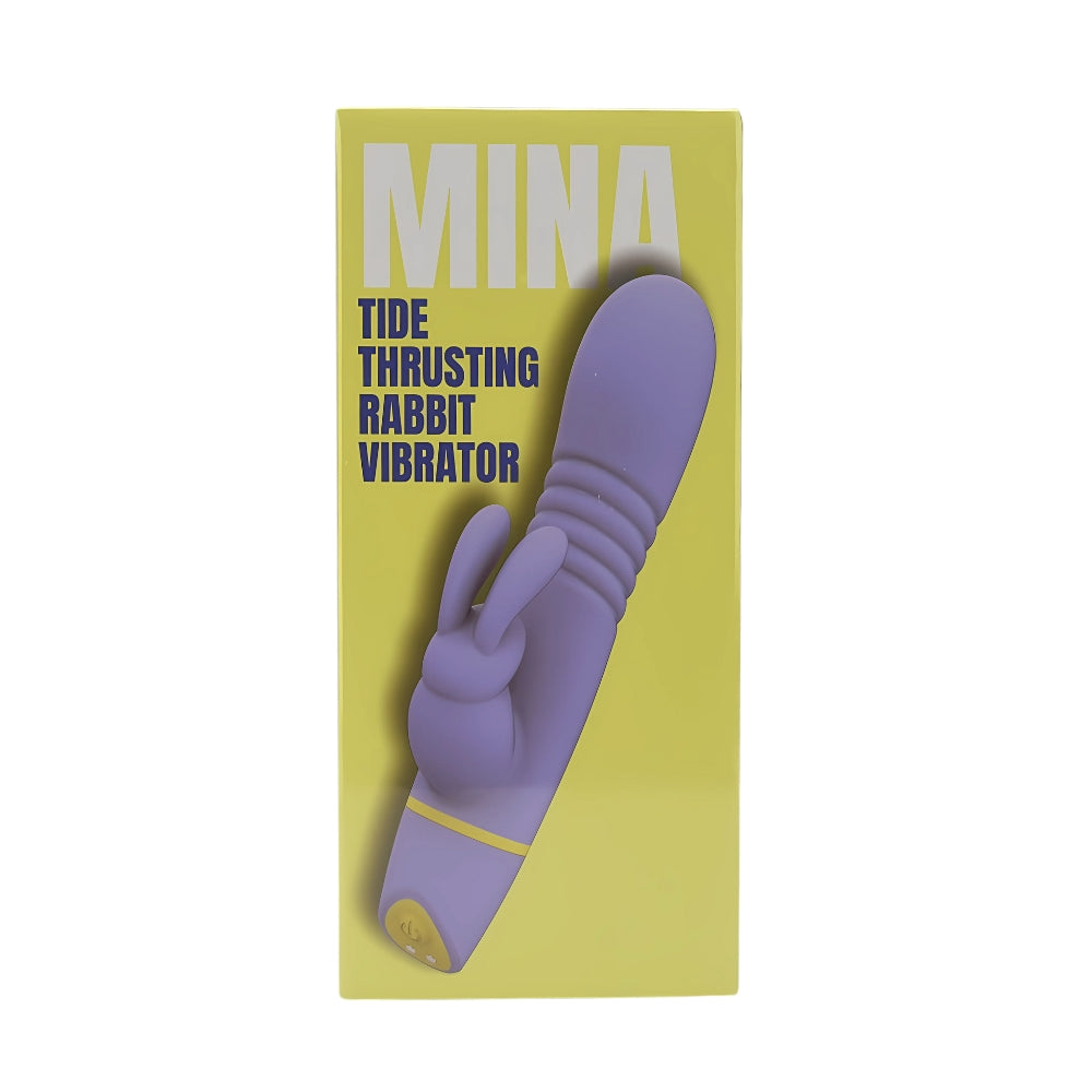 Mina Tide (Waterproof) USB Rechargeable Silicone Rabbit Vibrator – Thrusting Vibrator 4.5 Inches Insertable Length VIBRATORS-RABBIT