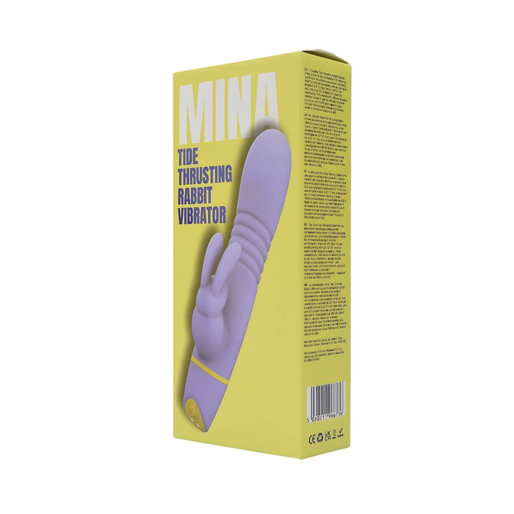 Mina Tide (Waterproof) USB Rechargeable Silicone Rabbit Vibrator – Thrusting Vibrator 4.5 Inches Insertable Length VIBRATORS-RABBIT