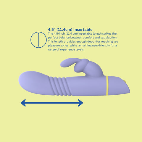 Mina Tide (Waterproof) USB Rechargeable Silicone Rabbit Vibrator – Thrusting Vibrator 4.5 Inches Insertable Length VIBRATORS-RABBIT