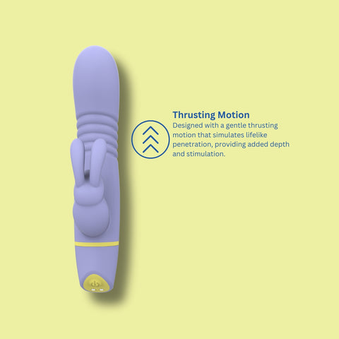 Mina Tide (Waterproof) USB Rechargeable Silicone Rabbit Vibrator – Thrusting Vibrator 4.5 Inches Insertable Length VIBRATORS-RABBIT