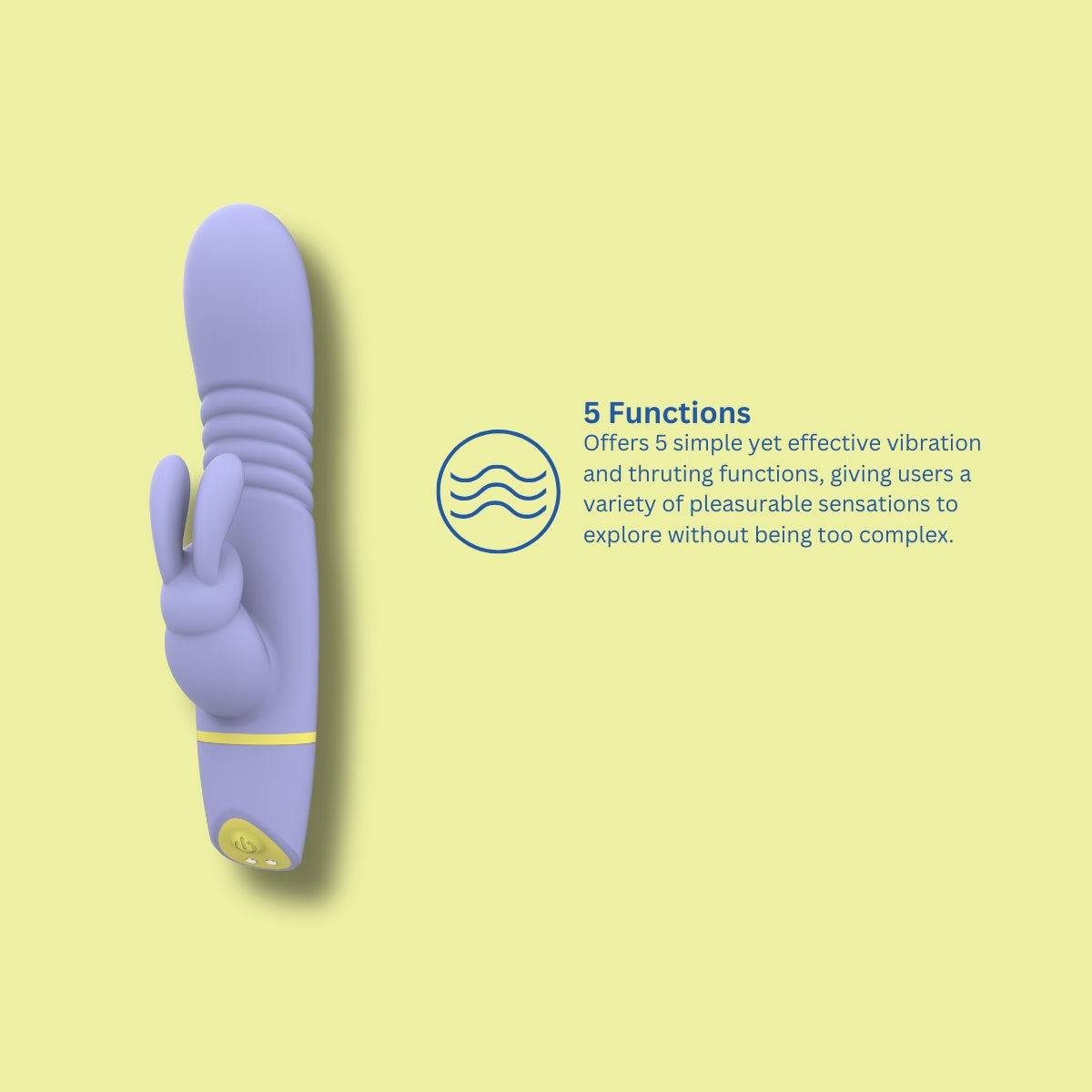 Mina Tide (Waterproof) USB Rechargeable Silicone Rabbit Vibrator – Thrusting Vibrator 4.5 Inches Insertable Length VIBRATORS-RABBIT