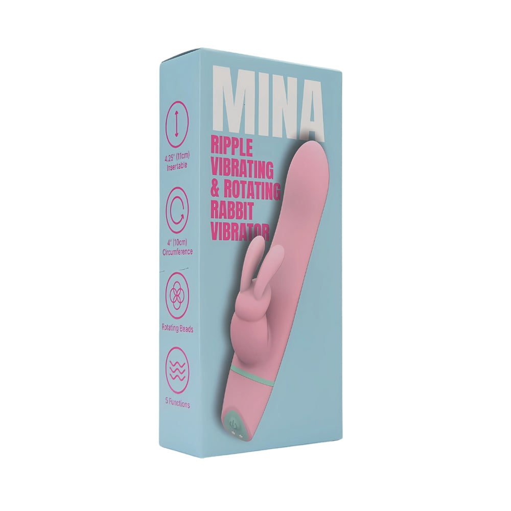 Mina Ripple Waterproof 4.25 Inch Insertable Vibrating Rotating Rabbit Vibrator > Vibrators > Ladies > Rabbit