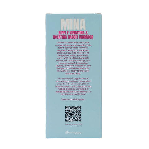 Mina Ripple (Waterproof) – Vibrating and Rotating Rabbit Vibrator 4.25 Inches Insertable Length VIBRATORS-RABBIT