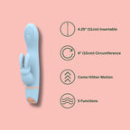 Mina Hail Come Hither 4.25 Inch Waterproof USB Rechargeable Rabbit Vibrator > Vibrators > Ladies > Rabbit
