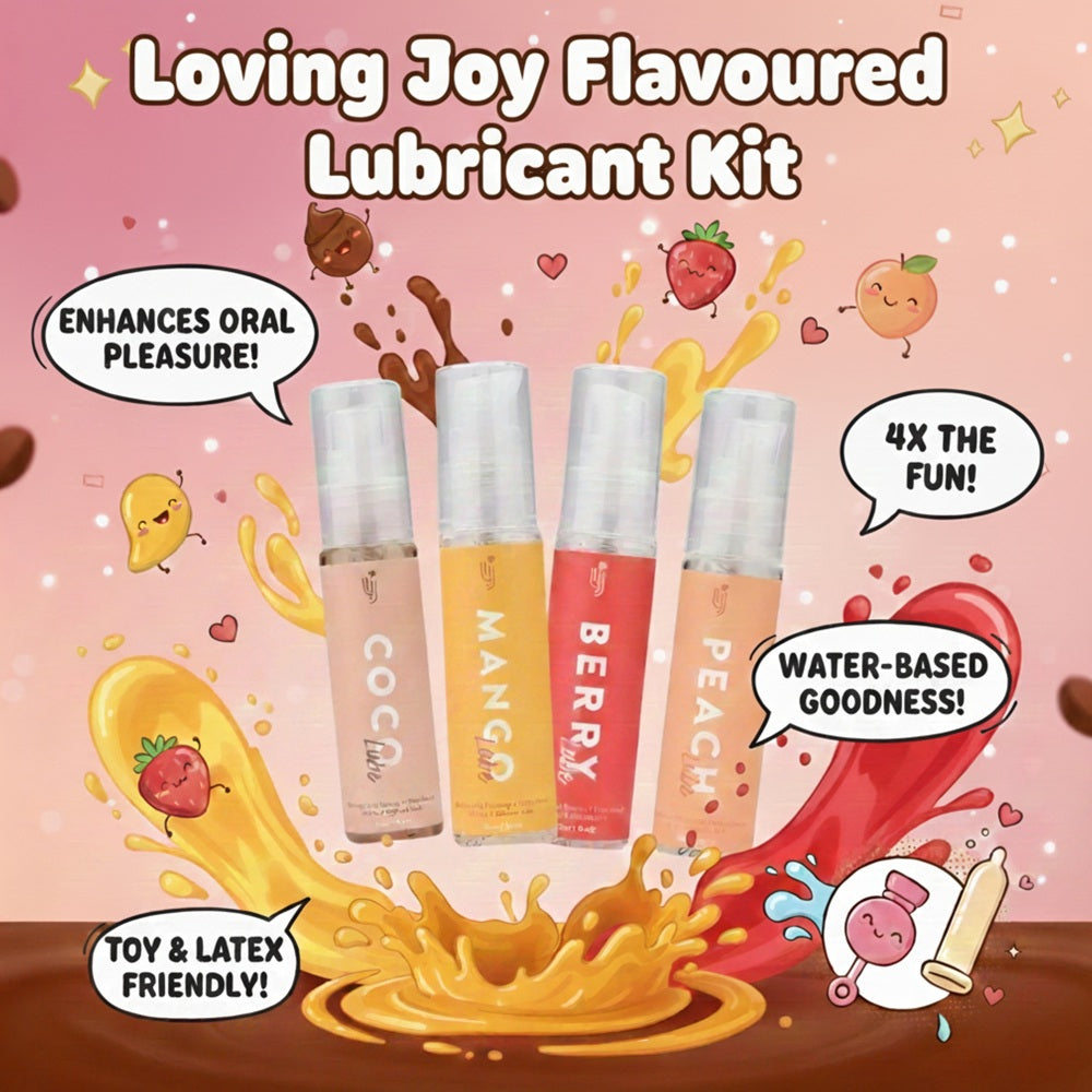 Loving Joy Flavored Lubricant Set (4 Pack) – Water-Based Flavored Lubricant Kit Flavoured Lube