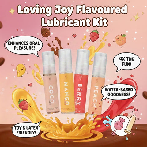 Loving Joy Flavored Lubricant Set (4 Pack) – Water-Based Flavored Lubricant Kit Flavoured Lube