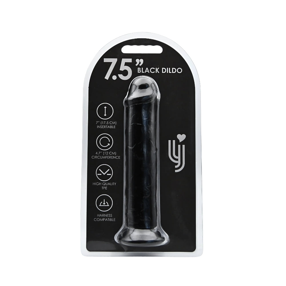 Loving Joy 7.5 Inch Suction Cup Dildo Black – Realistic 7.5 Inch Dildo Dongs Realistic