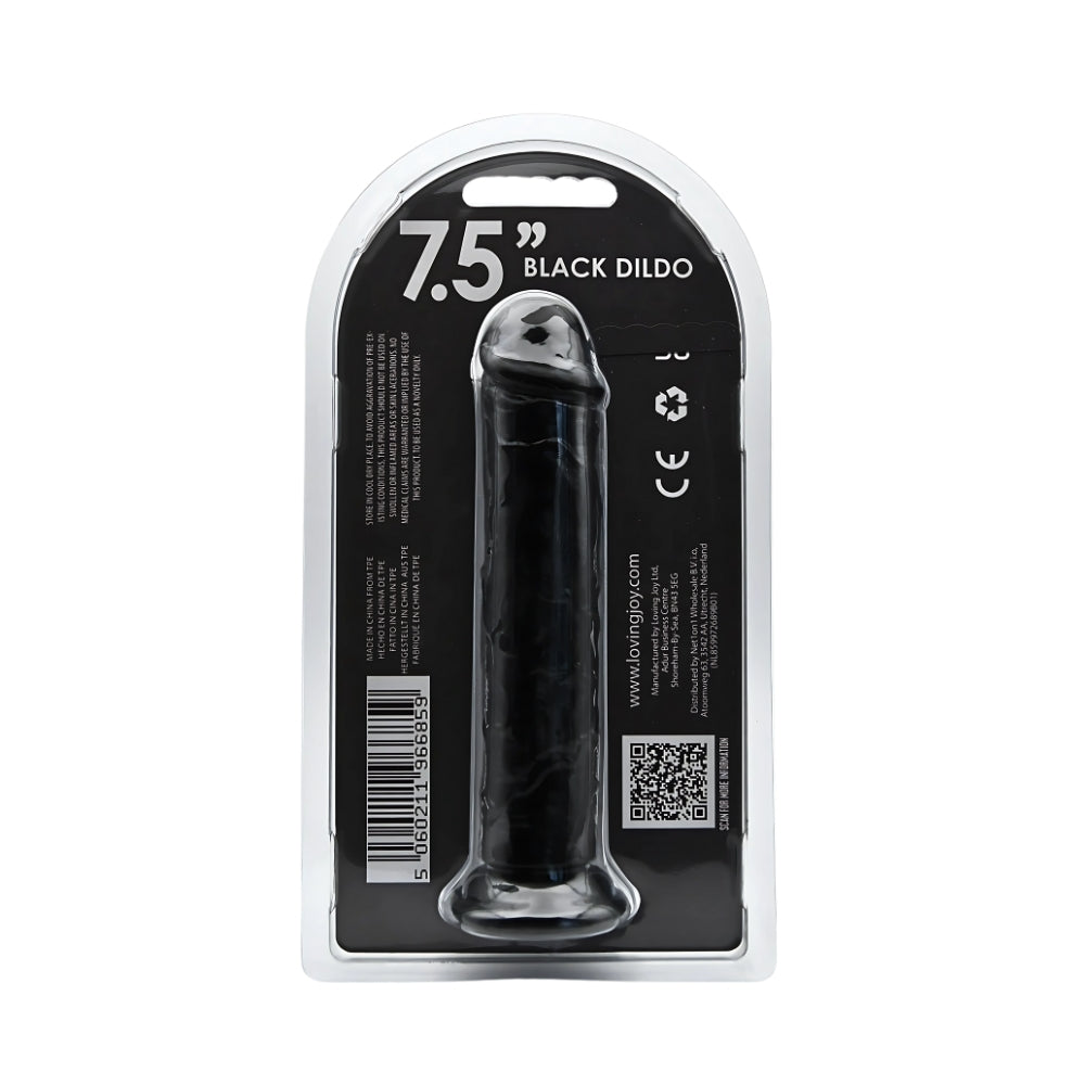 Loving Joy 7.5 Inch Suction Cup Dildo Black – Realistic 7.5 Inch Dildo Dongs Realistic