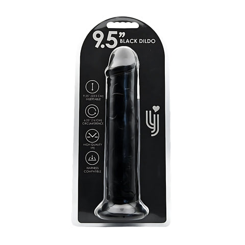 Loving Joy Suction Cup Dildo (Black) 9.5 Inch Insertable Length, 2 Inch Diameter DONGS