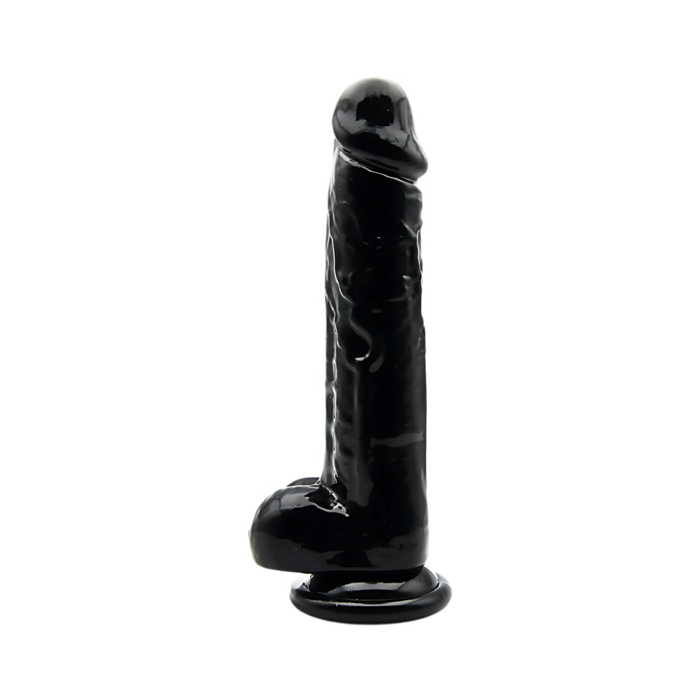 Loving Joy 8.5 Inch Dildo with Balls (Black) – Realistic Suction Cup Dildo 6.5 Inch Insertable Length 1.5 Inch Diameter Default Title Dongs Realistic