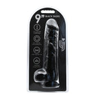 Loving Joy 9.5 Inch Realistic Dildo with Balls (Black) – Suction Cup Base Dildo > Dildos > Large Dildos