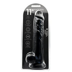 Loving Joy 11 Inch Dildo with Balls (Black) – Realistic 11 Inch Dildo with Suction Cup Base > Dildos > Large Dildos